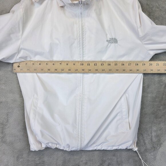 The North Face Windbreaker Jacket Womens Medium White Hooded Zip Lightweight - Picture 6 of 12